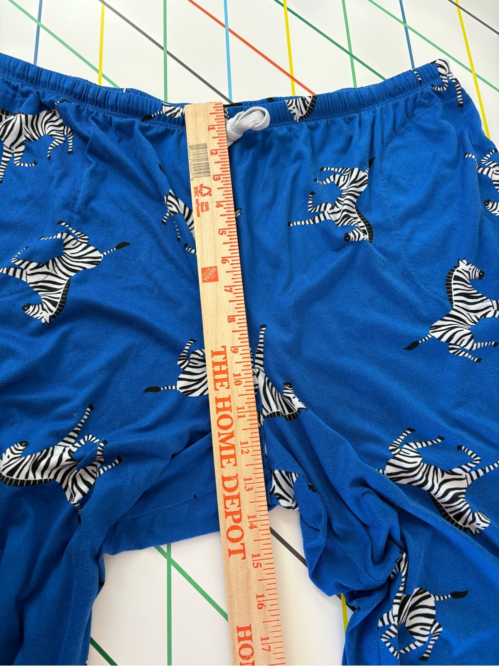 Room Service Blue Zebra Print Short Sleeve Cropped Pants Pajama 2PC Set XL EUC - Picture 12 of 13
